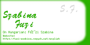 szabina fuzi business card